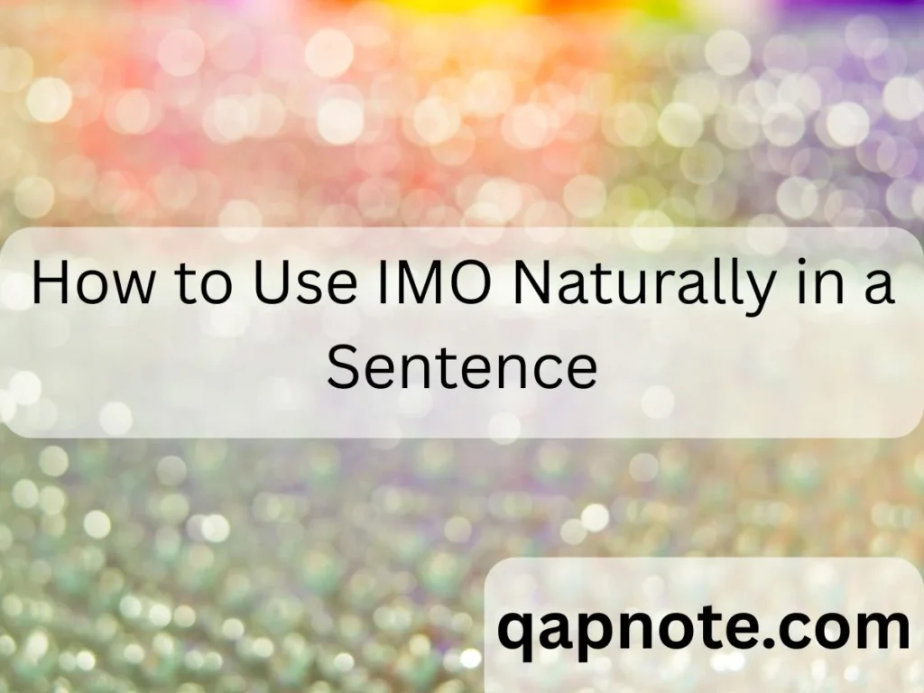 How to Use IMO Naturally in a Sentence