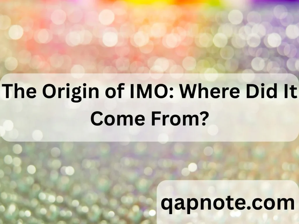The Origin of IMO: Where Did It Come From?